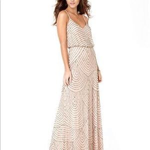 Adrianna Papell Long Blouson Spaghetti Strap Dress